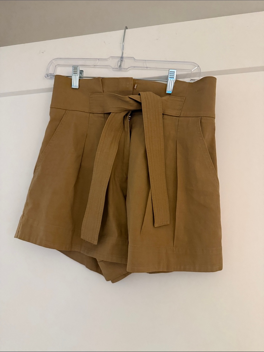 ALC High-Waist Tie-Belt Women’s Shorts - Brown